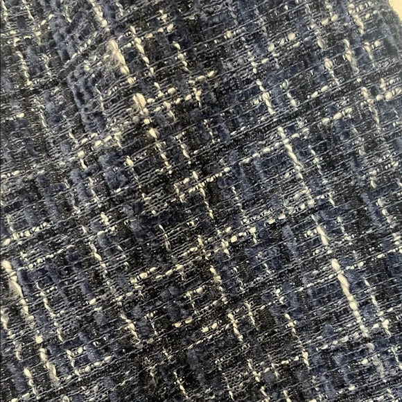Zara Dark Blue Tweed Off-Shoulder Blouse - Picture 3 of 5